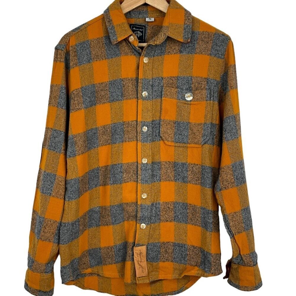 Maroon Bells Mens Campfire Shirt Size S Aspen Gold Check Long Sleeve Outdoor